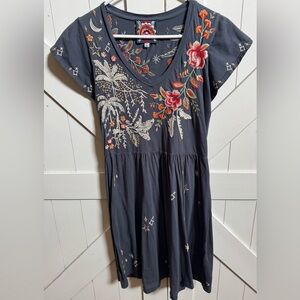 Johnny Was Manu Flutter Sleeve Knit Embroidery Dress Size XS